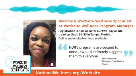 NWI Worksite Wellness Specialist Certificate Program.
